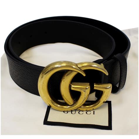 gucci leather black on belt.